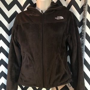 North Face Brown Hooded Soft Fleece Jacket